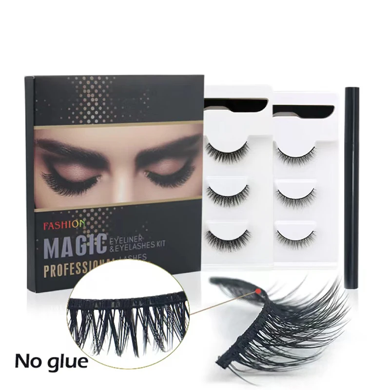 CNK Hurtownia Wodoodporny zestaw rzęs magnetycznych Klej magnetyczny Eyeliner Pen i magiczne rzęsy z pęsetą Sztuczne przedłużanie rzęs