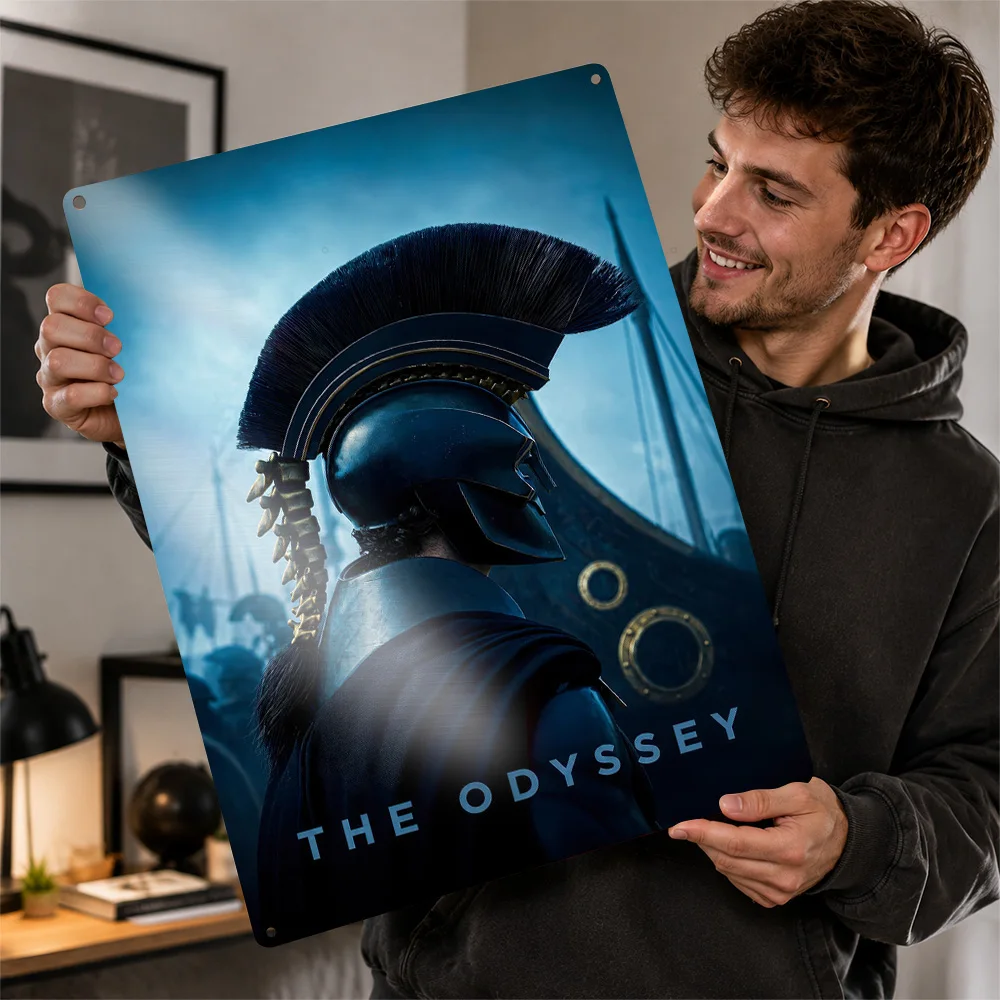 The Odyssey Spartan Warrior Poster Retro 3D Printed Metal Signs Customized Wall Hanging Gift for Bedroom Stuff Home Decor Items
