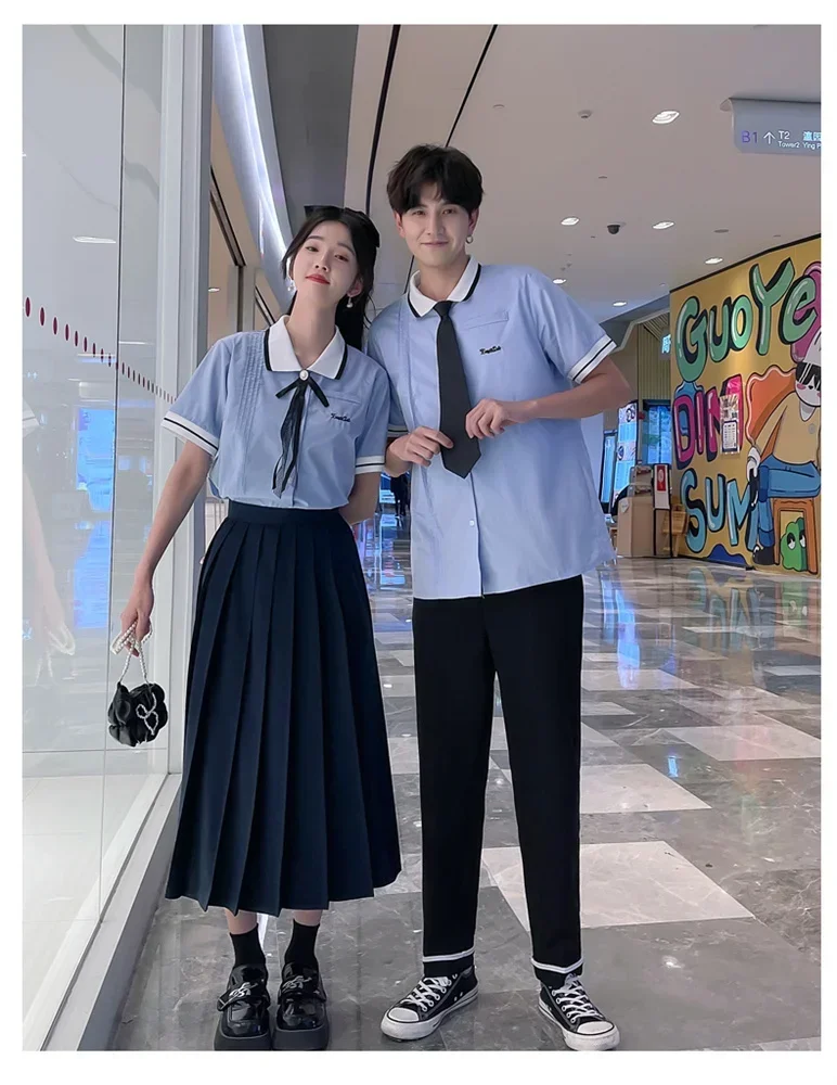 Class uniform, college style, high school student summer suit, couple's outfit, junior high school student graduation photo, shi