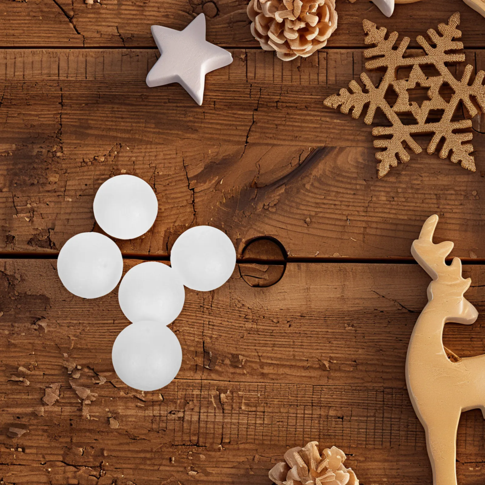 

120Pcs White Foam Craft Balls 4Cm Christmas DIY Children Preschool Kindergarten Decoration Party Ornament Ball