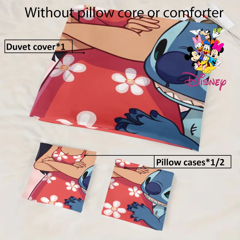 2/3 قطعة مجموعة غطاء لحاف ديزني ليلو وستيتش بدون حشو طباعة رقمية قابلة للغسل في الغسالة مقاس كينغ/كوين نعومة تشبه السحابة