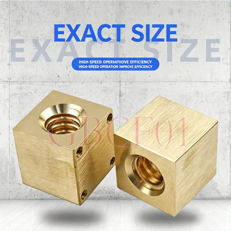 Trapezoidal Leadscrew Nut Box Slide Cylindrical Square Brass Nut T10 T12 T16 T20 T24-T36 Right Left Hand Thread for 3D Printer