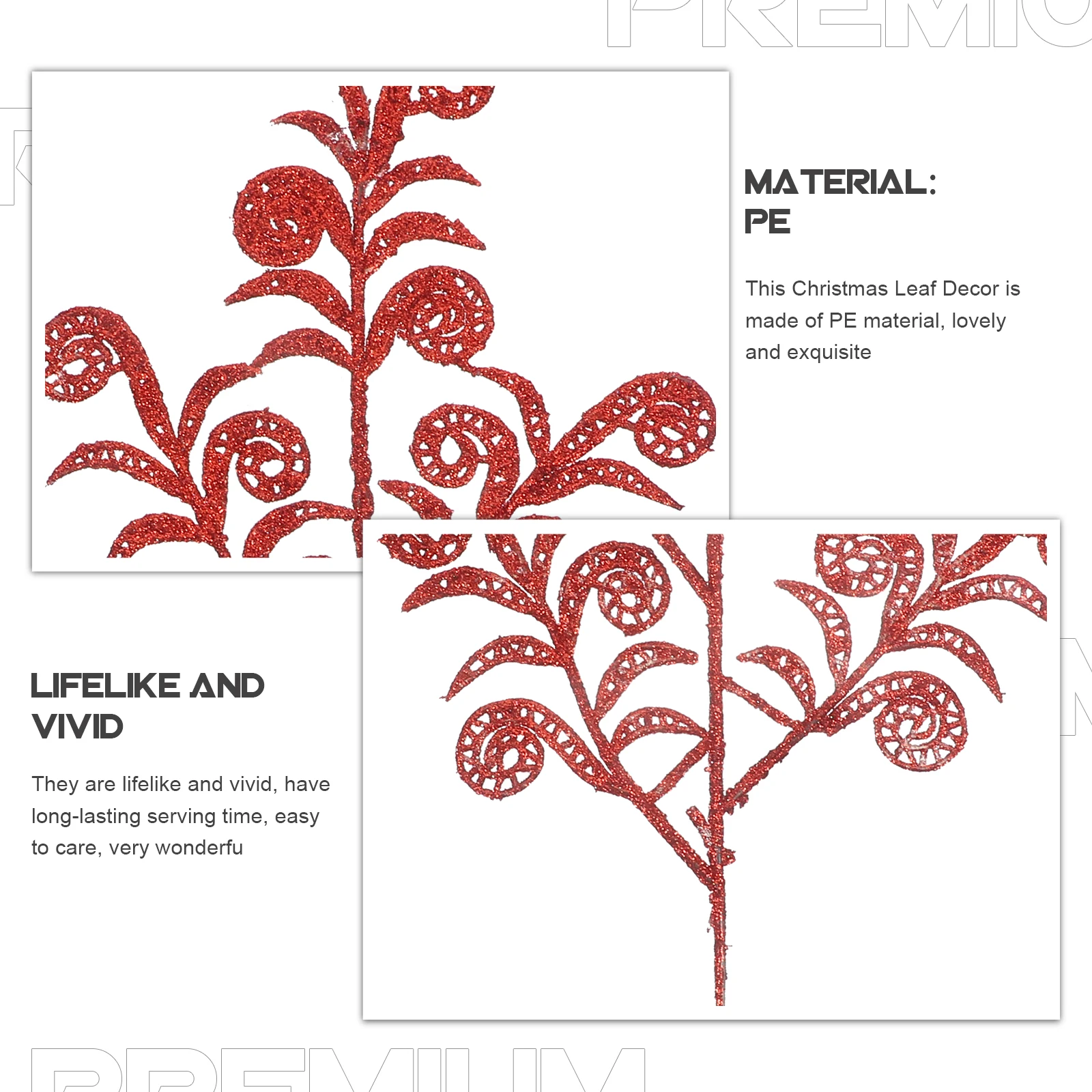 

14Pcs Artificial Christmas Leaf Picks Simulation Plant Decor Xmas Tree Accessories Wedding Holiday Table Centerpiece Faux Leaf