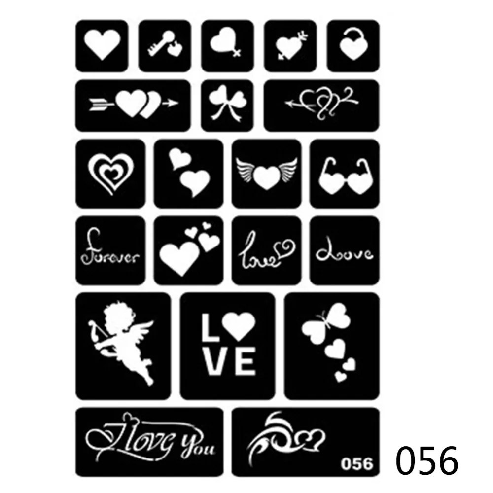 15 أنماط 1 ورقة الحناء الهندي مقاوم للماء الوشم الاستنسل تصميم المرأة هيئة الفن البخاخة الطلاء المؤقتة الوشم ملصق # 275072