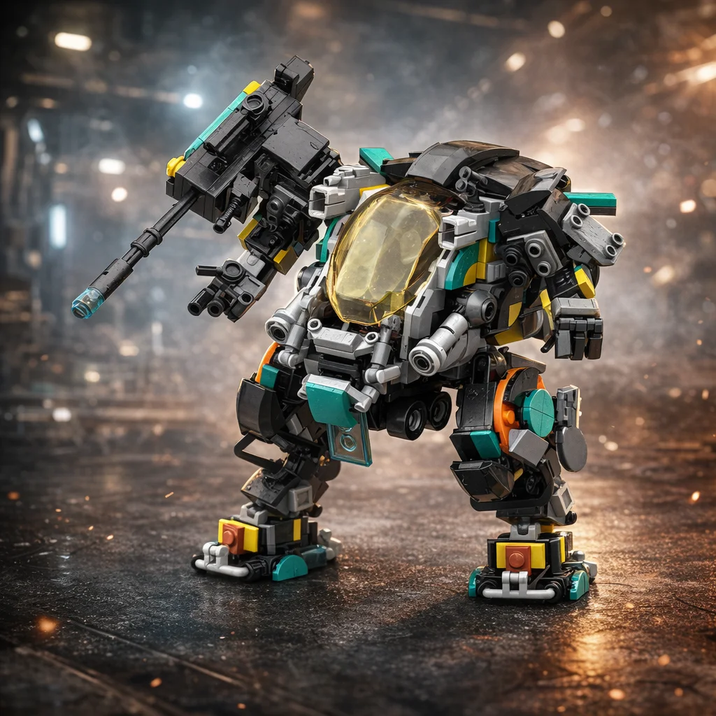 

MOC Mecha Robot Building Blocks Sci-Fi Warrior Assembly Bricks Model Small Particles Action Figure Desktop Decoration Gift