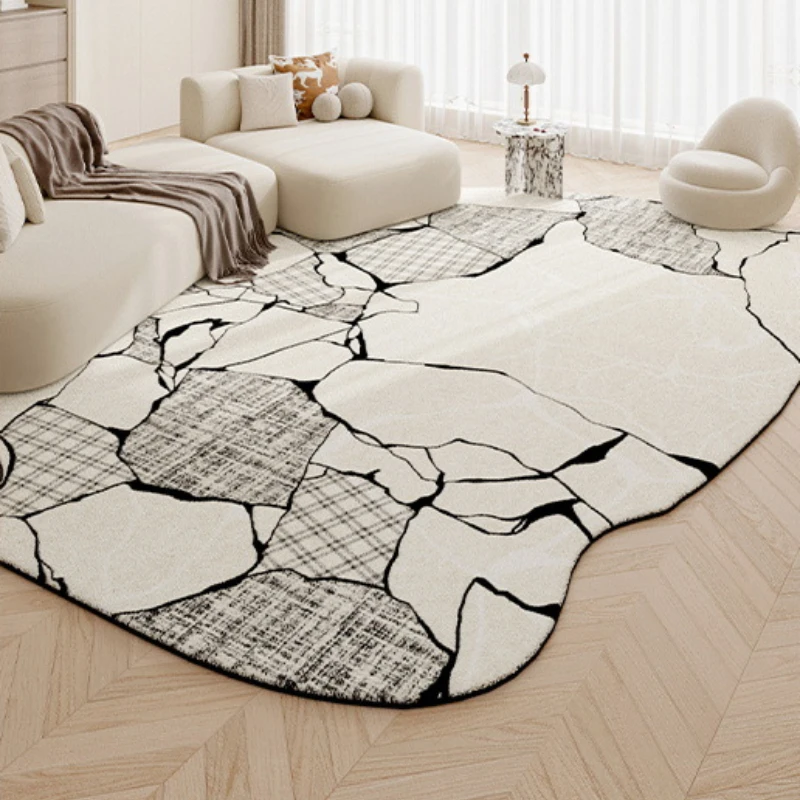 French Style Rugs for Bedroom Irregular Shape Living Room Decoration Soft Carpet Washable Study Floor Mat Thick Plush Lounge Rug