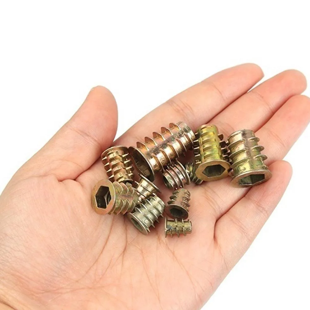 

70pcs Color-Plated Zinc Nuts Furniture Drive Head Threaded Fasteners Hardened Screws Wood Crib Repair Strong