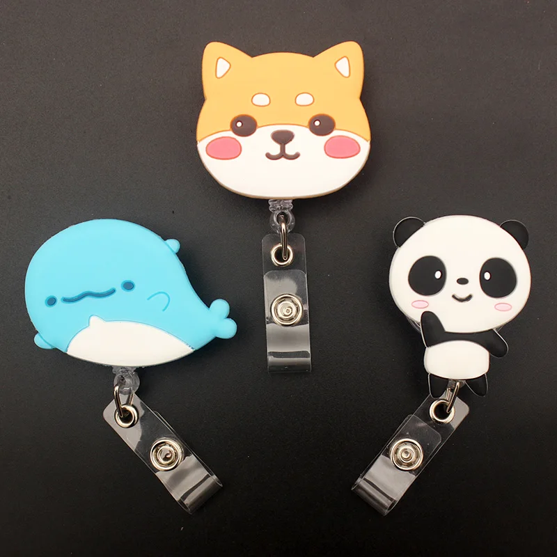 Cartoon Large Size Animal Style Retractable Badge Reel For Nurse&Doctor Card Holder Office&Hospital Supplies Boy&Girl Name Card