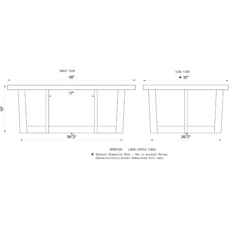 Holz großer Couch tisch, natürlicher Live Edge Couch tisch