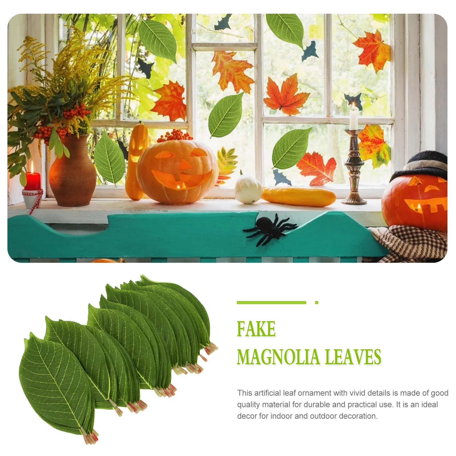 

50pcs Simulated Magnolia Leaves Artificial Plant Decor Faux Green Plant For Scene Decor Brighten Photo Prop Flower Arrangement
