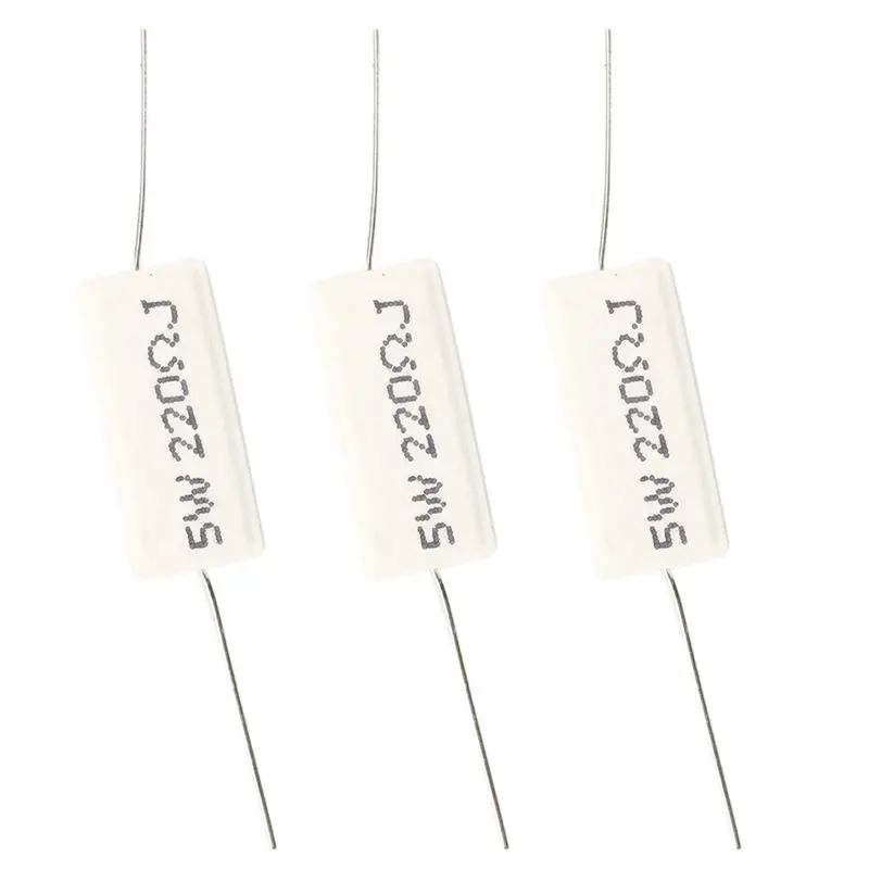 Exquisite-30 Pcs Axial Lead Cement Power Resistor 220 Ohm 5W