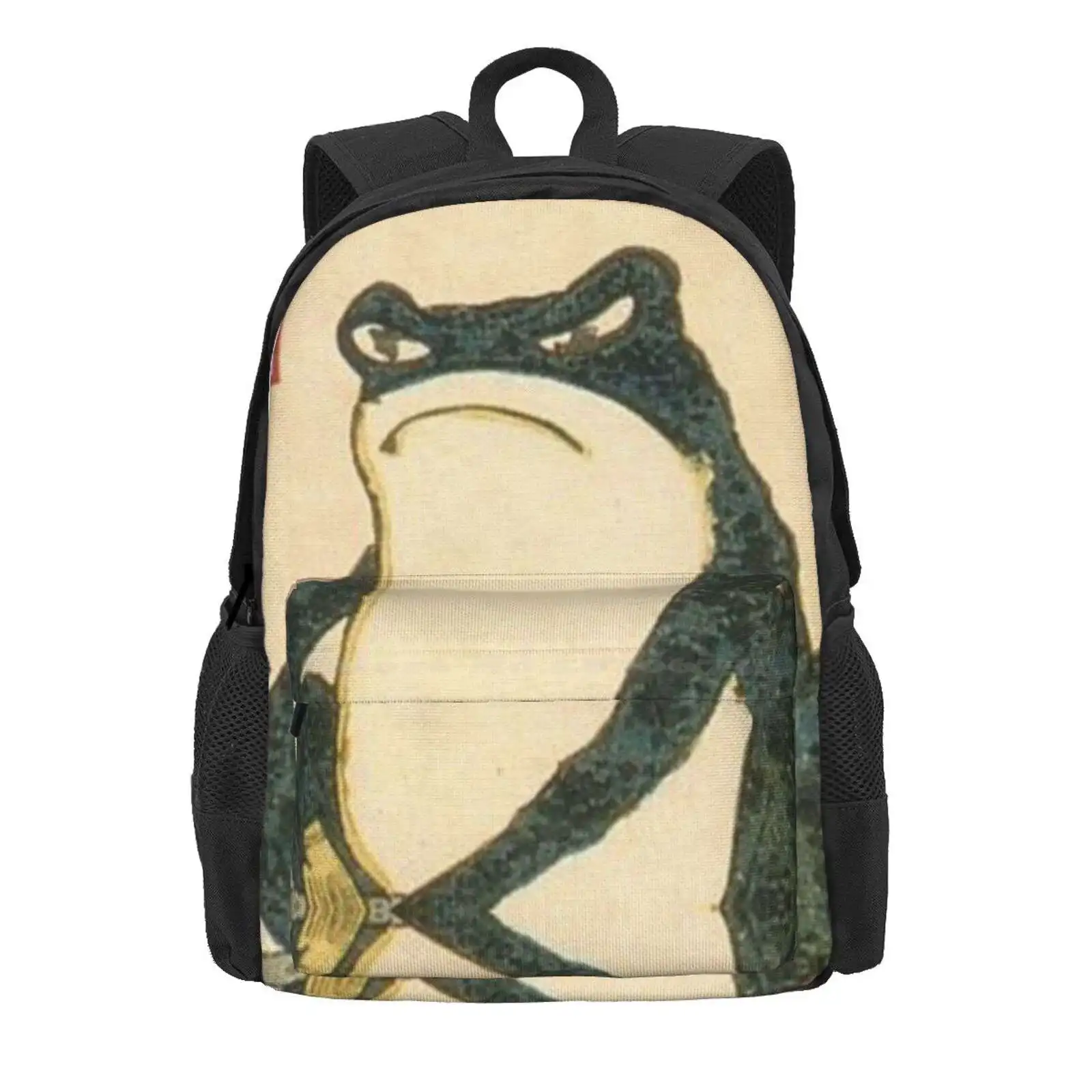 Matsumoto Hoji Japanese Poster Hot Sale Schoolbag Backpack Fashion Bags Funny Matsumoto Hoji Frog Japanese Asian Woodblock