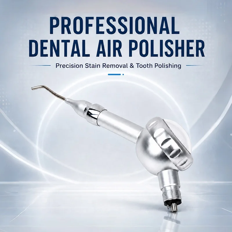 Autoclavable Dental Air Polisher Air Prophy Unit Aluminum Alloy Anti-Backflow Chamber Teeth Stain Removal Dental Handpiece