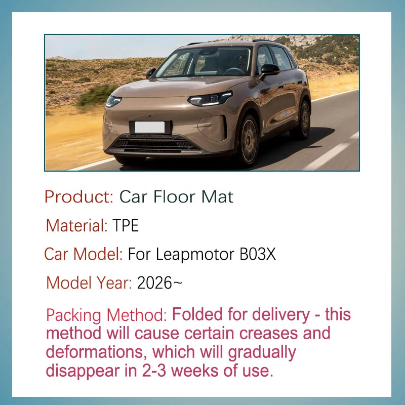 Fully Set Car Floor Mats For Leapmotor B03X A10 2026 2027 Waterproof Pads Left Hand Driver Rugs TPE Foot Covers Auto Accessories
