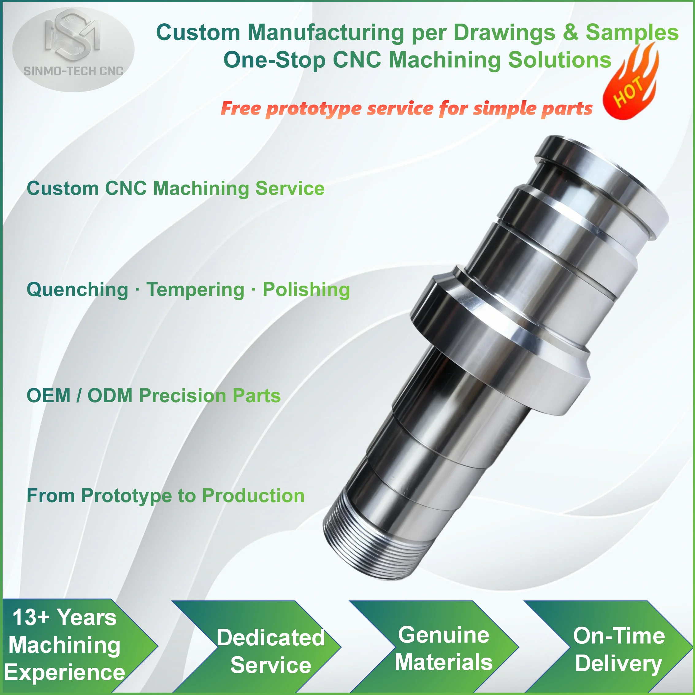 CNC Machined Parts 40Cr Alloy Steel Custom Precision Machining Hardened Tempered Shaft Flange Bushing Automotive Industrial OEM