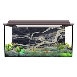 3D Aquarium Background Poster PVC Adhesive Sticker Fish Tank Underwater World Backdrop Rock Background Sticker