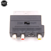 High Quality 21 Pin RGB Scart To 3 RCA S-Video AV TV Adapter RGB Scart to Composite Audio Adapter Connector Television Projector