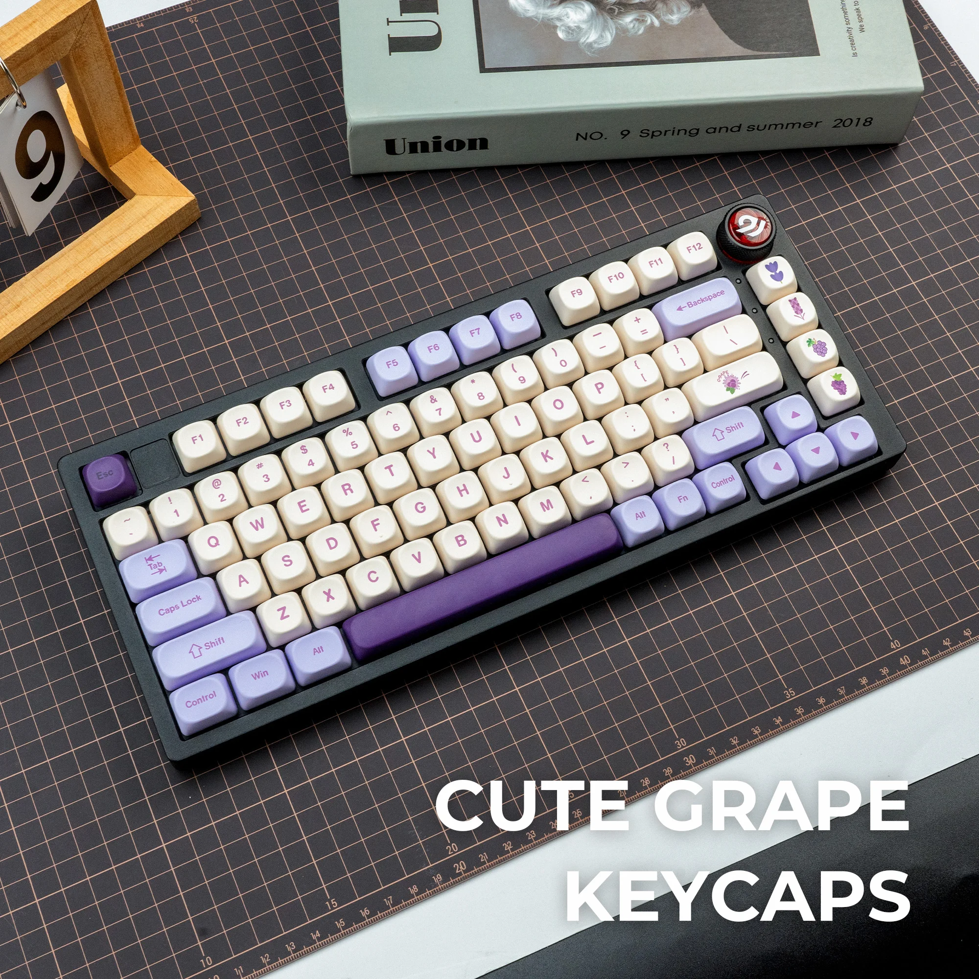 XVX Purple MOA Profile Keycaps PBT Dye Sublimation Keycaps Cute Grape Theme Customer Keycaps 143 Keys