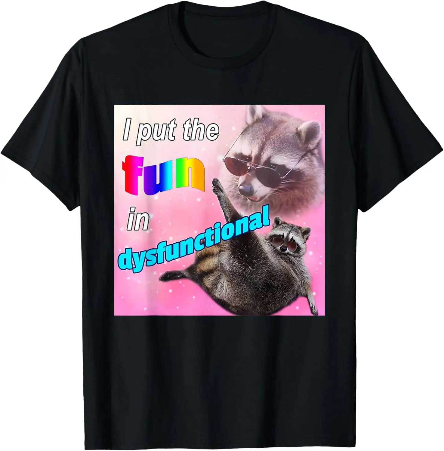 I Put The Fun In Dysfunctional Raccoon Meme T-Shirt