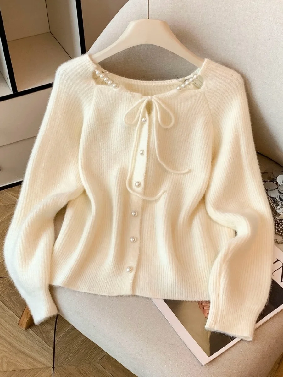 Maglione lavorato a maglia allentato Sle coreano con cintura Autunno Inverno da donna Morbido grassoccio pigro Cardigan aperto lavorato a maglia Self-Preservat...