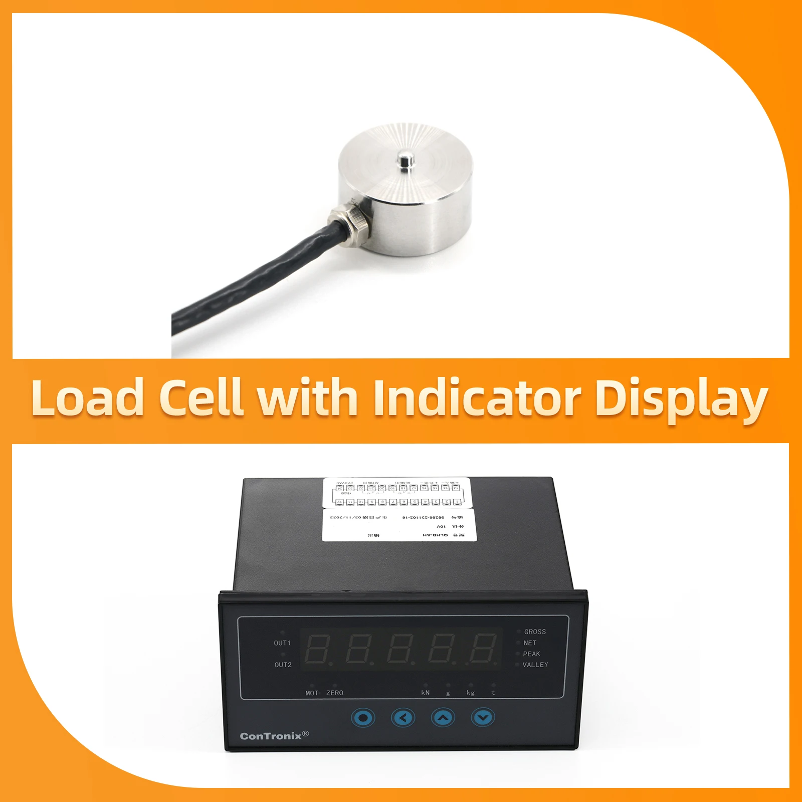 Micro Load Cell Sensor with Indicator Display, Pull Pressure Sensor Weight Sensor Load Cell 5KG 10KG 20KG 30KG 50KG 100KG 200KG