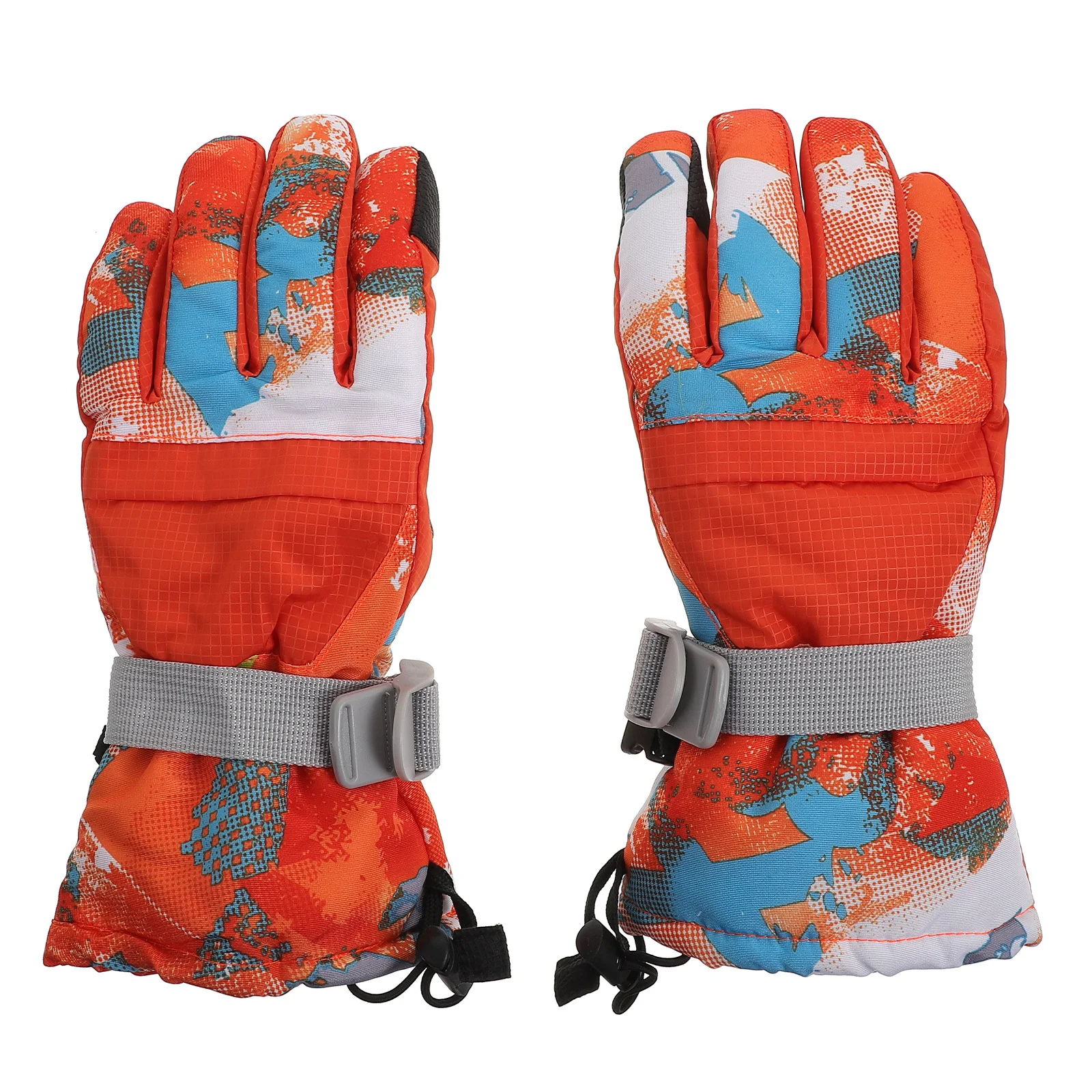 1 par inverno engrossar luvas graffiti esqui impermeável à prova de vento quente mantendo esportes ao ar livre luvas à prova de vento