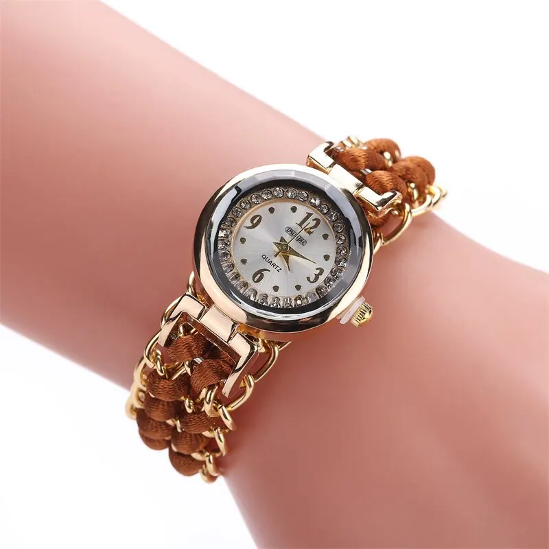 2023 Fashion Women Watches Knitting Rope Chain Winding Analog Quartz Wrist Watch Simple Ladies Casual Clock Relogio Feminino