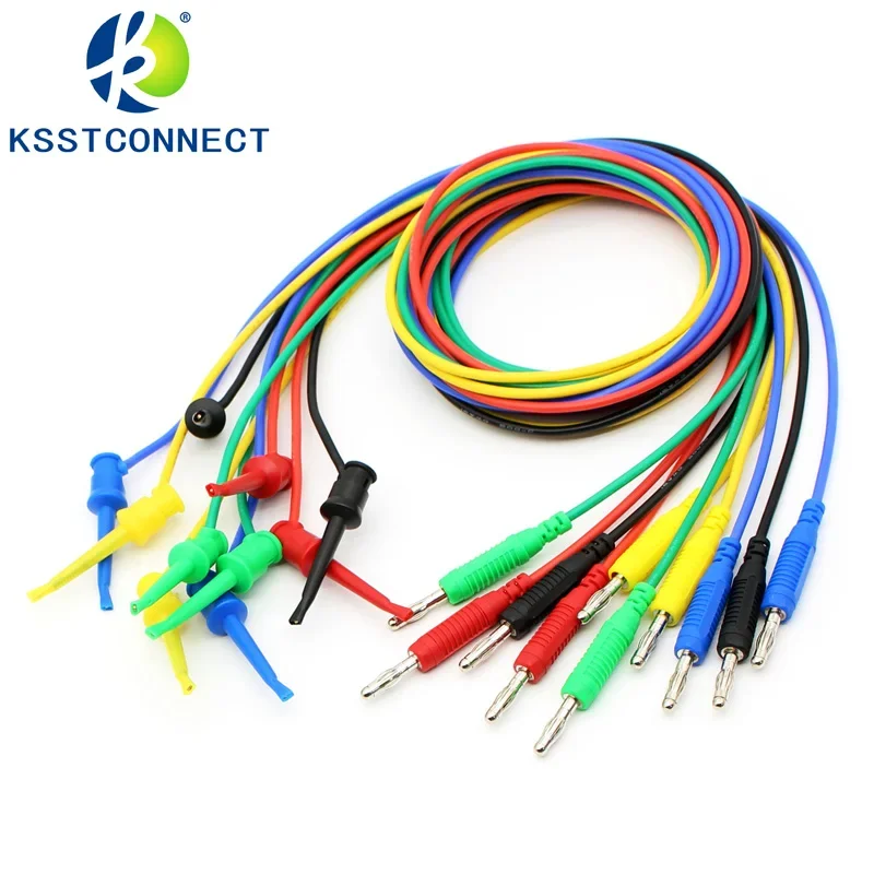 

TL510 High Quality 16AWG1.27mm2 flexible silicone 4mm unshrouded bananna Plug to test clip test cable