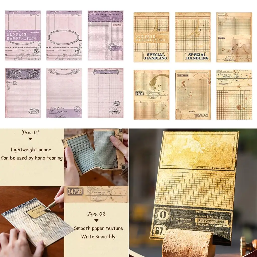 30 Sheets Retro Patterned Notebook Scrapbooking Decorative Paper For Card Making K1KF
