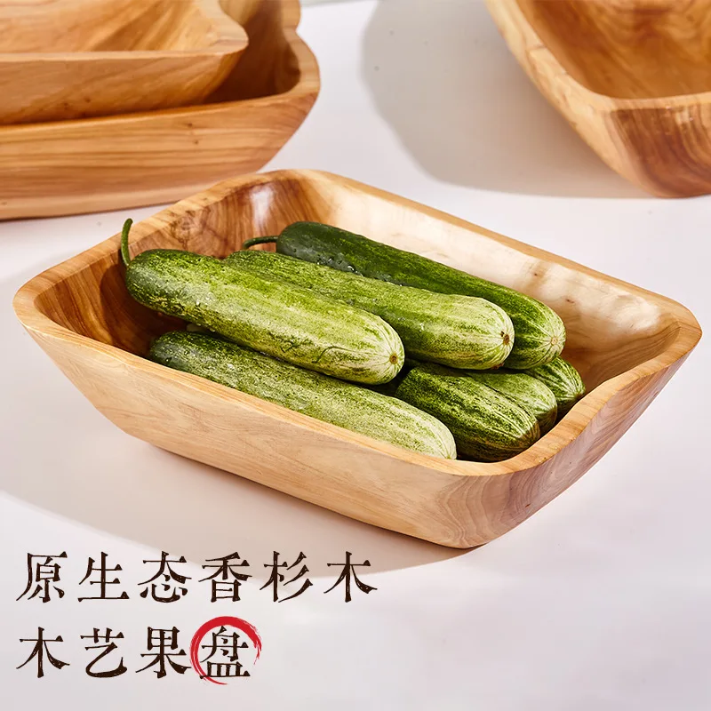 

Creative solid wood fruit tray, large rectangular wooden basin, household wooden tray, dried fruit and nut snack fruit tray