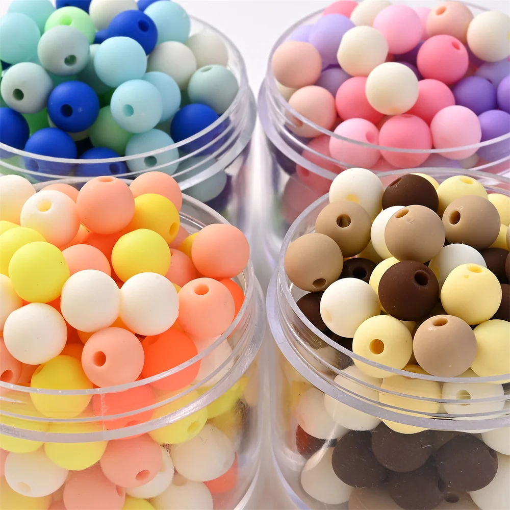 6mm 8mm Mixed Color Frosted Beads Colorful Acrylic Round Loose Spacer Beads for Diy Bracelet Phone chain Jewelry Making supplies