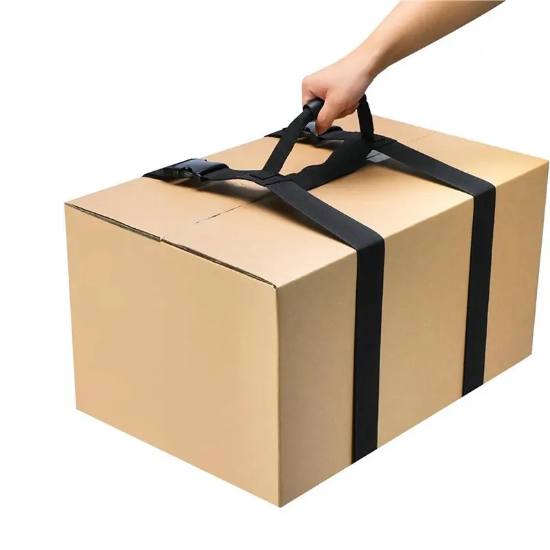 2X Carrying Strap With Handle, Handheld Belt For Safely Moving And Lifting Heavy Boxes, Adjustable Belt