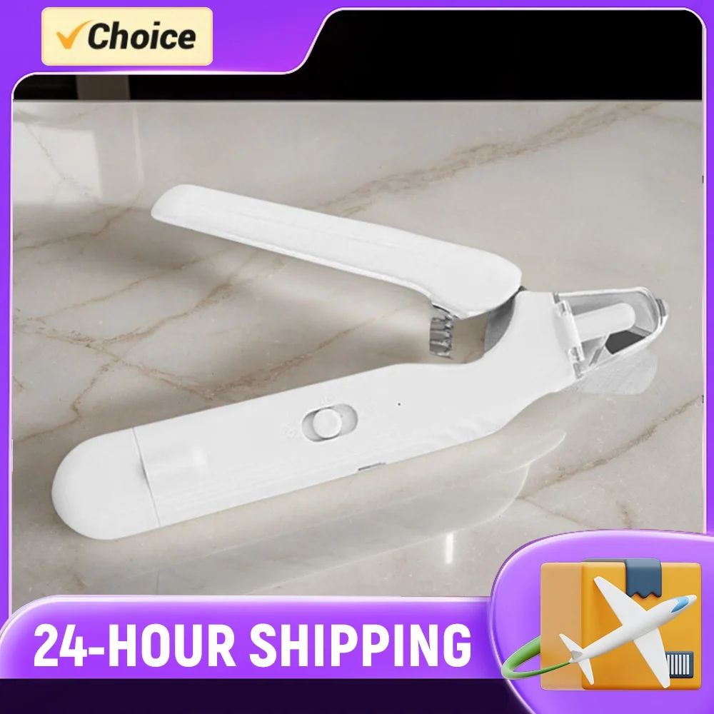 2 In 1 Universal Nail Cutter Anti Splash with LED Pet Supply(White)