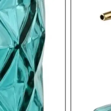 Glass Soap Dispenser in Vibrant Green with Elegant Gold For Pump for Bathroom Kitchen Decor and Daily Soap Use