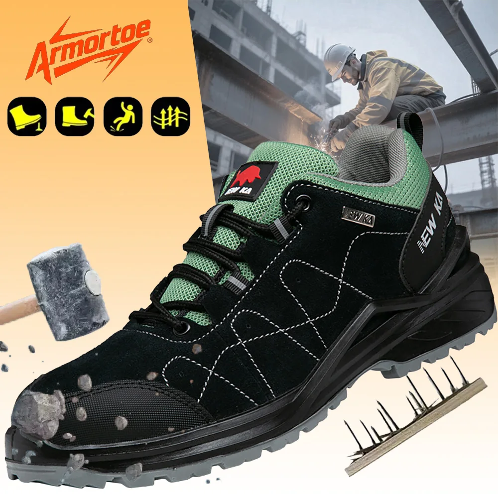 ArmorToe Steel Toe Safety Shoes Anti-Impact Puncture Proof Slip & Odor Resistant Breathable Construction Work Boots #Armor2782