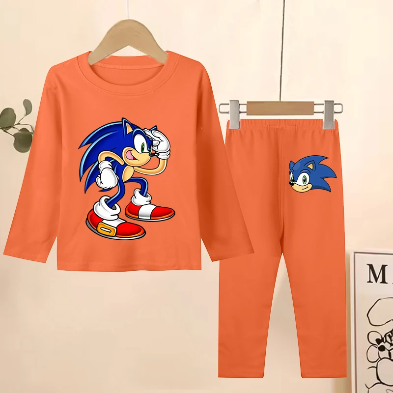 

Sonics Children's Pajamas Boy Girl Cartoon Anime Nightwear Autumn Winter Nightshirt German Velvet Night-clothes Sleepcoat Gifts