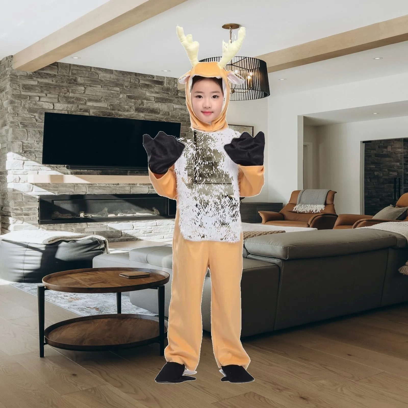 toddler-deer-jumpsuit-plush-polyester-costume-with-ears-and-white-fur-chest-for-stage-show