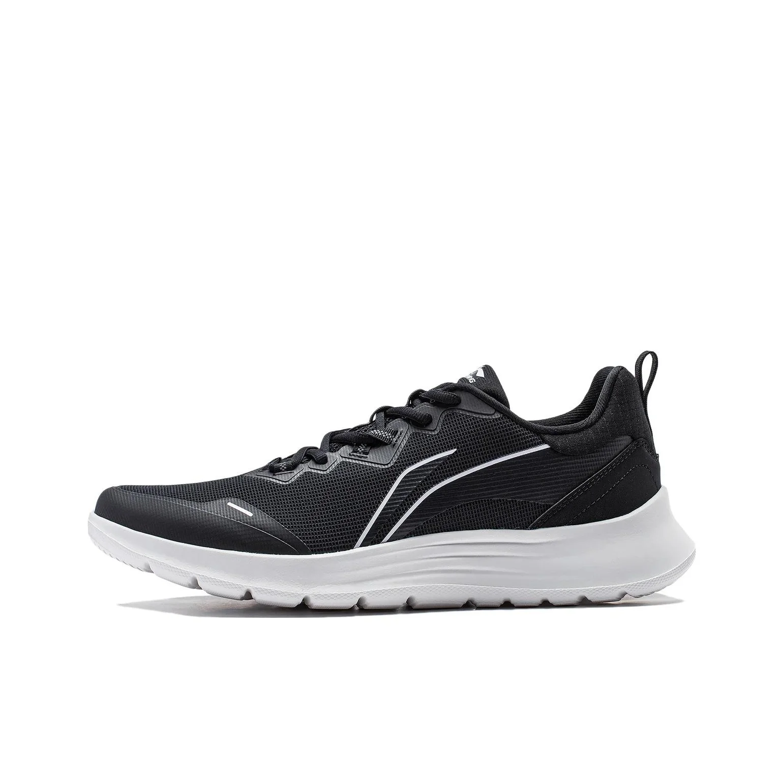 Li Ning Feather Abrasion Resistant Slip Resistant Low top Running Shoes Men's Black White ARST065-3