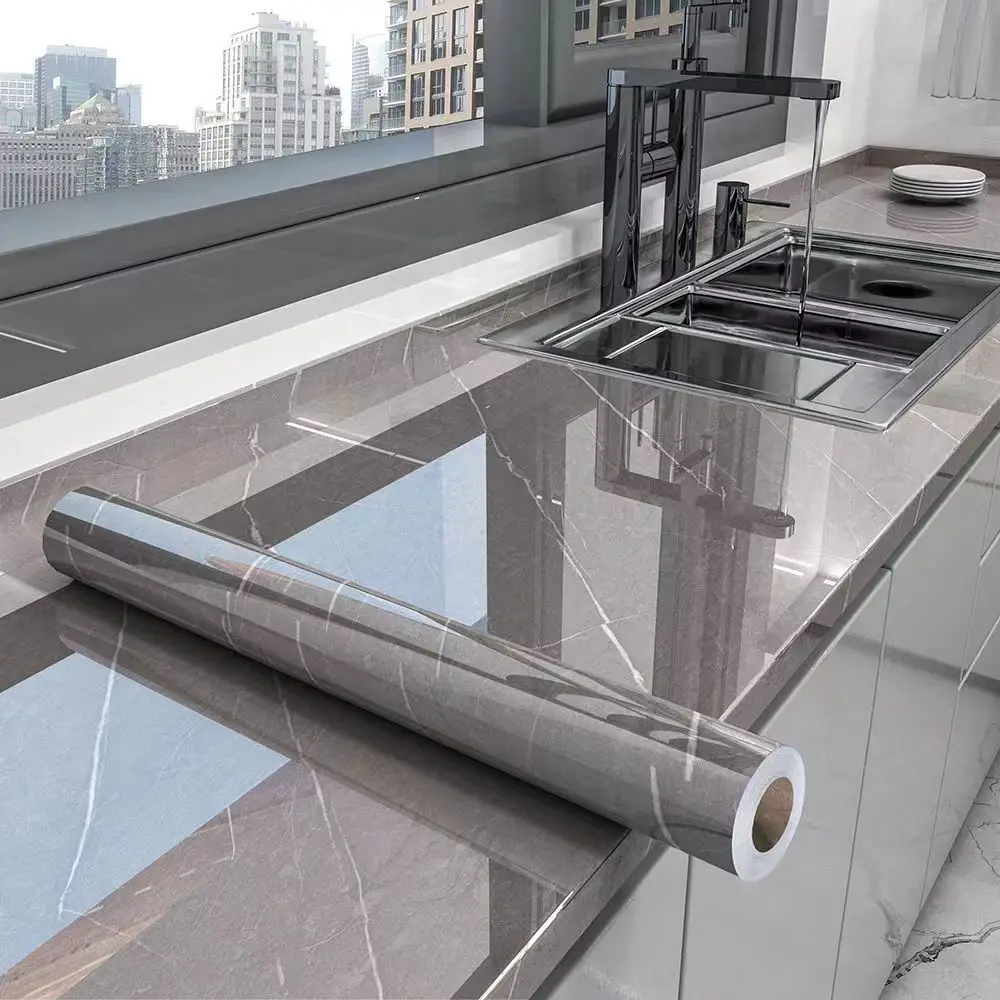 40 سنتيمتر المطبخ ذاتية اللصق جدار لاصق خلفية الرخام نمط بولي كلوريد الفينيل ديكورات المنزل النفط واقية مقاوم للماء ديكور منزلي فاخر