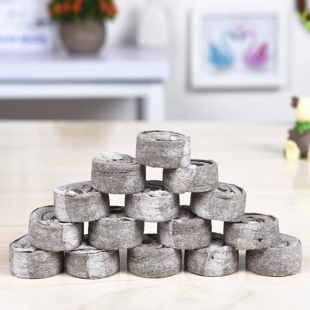 30 Bloques de Tierra para Vivero, Pellets de Turba Comprimida con Nutrientes para Trasplante de Plantas, Vegetales, Flores, Hierbas y Jardinería