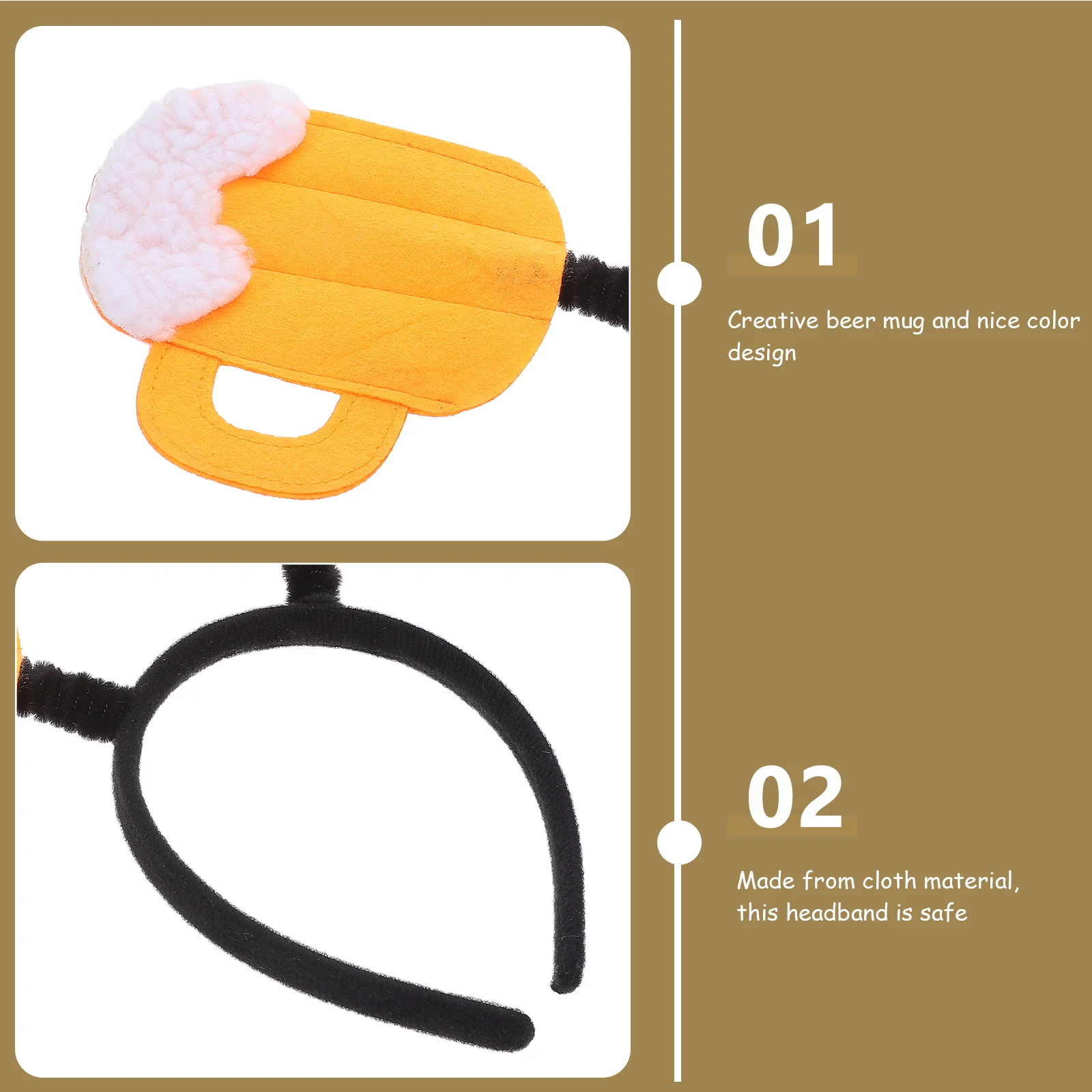 2 قطعة عصابات الرأس تحت عنوان البيرة كوب للبيرة Boppers مهرجان أكتوبر اكسسوارات غطاء الرأس حفلة تيكي بار زينة مضحك عقال النساء
