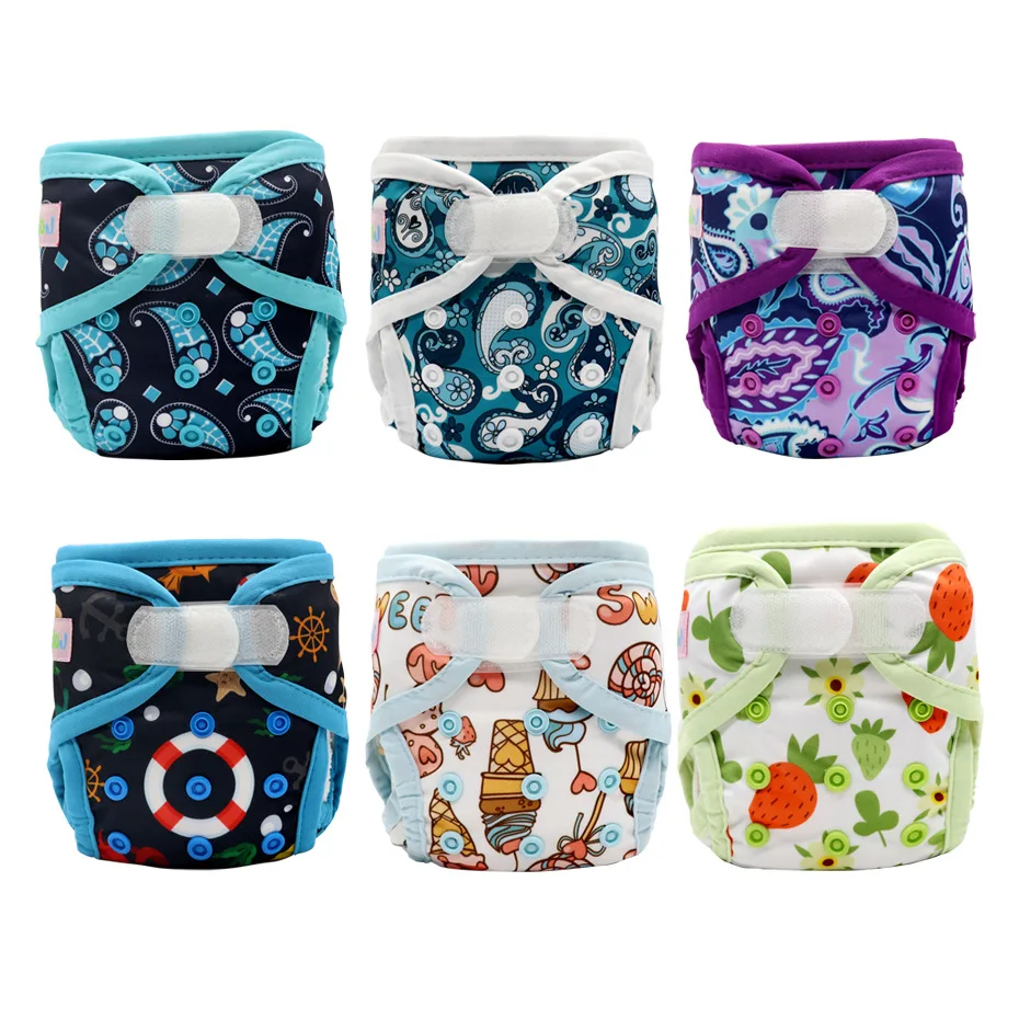 Newborn Baby Diapers Ecological Breathable Reusable Nappy PUL Washable Waterproof  Wrap Cloth Diaper Cover Snap Down Adjustable