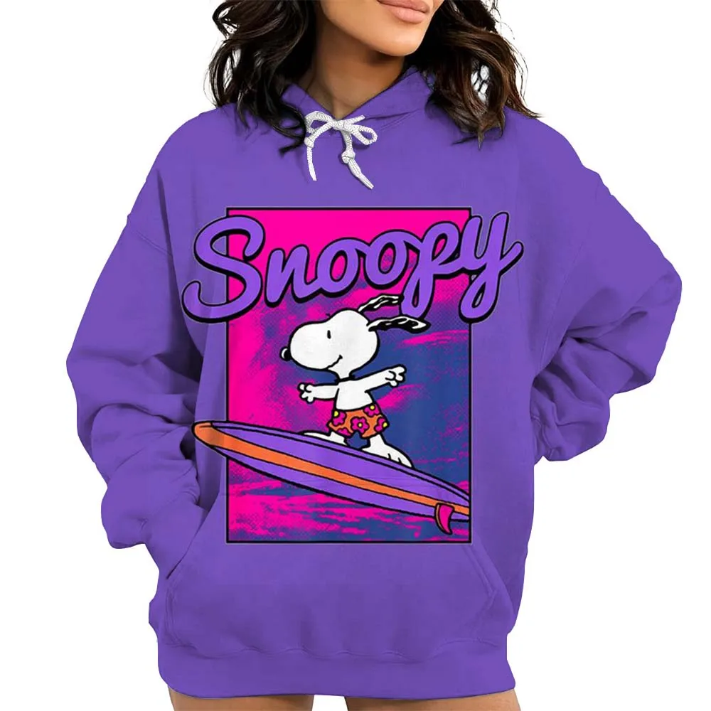 Neuer Cartoon-Snoopy-Druck-Hoodie für Damen, locker, lässig, vielseitig, Cartoon-Top, Kapuzenpullover, Beschichtung, einfache Mode, lockerer Hoodie für Damen