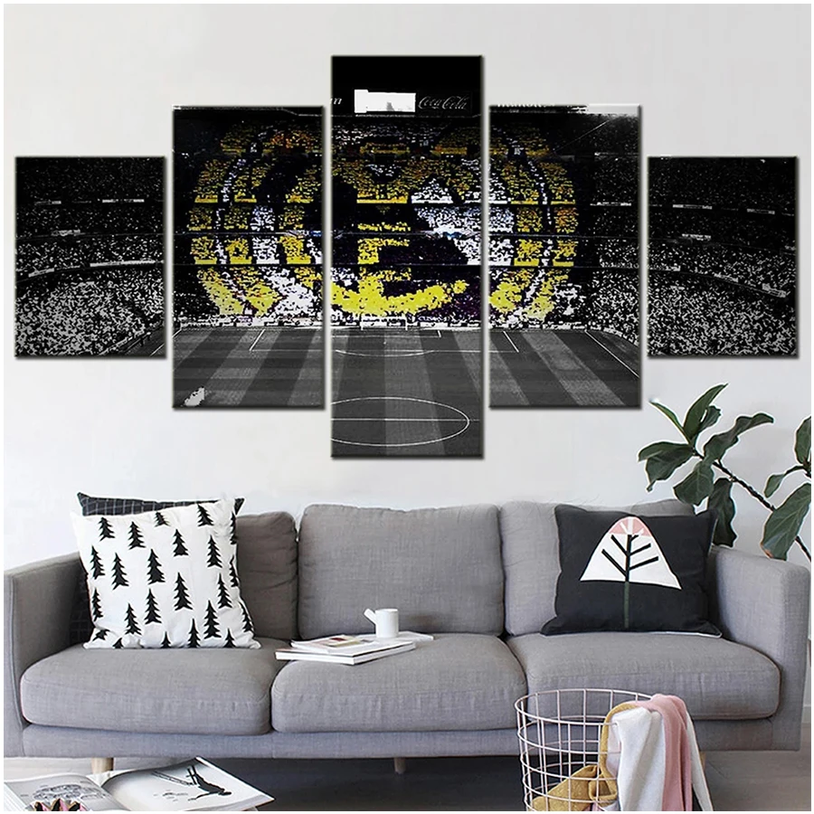 Football Club Madrid Stadium 5D Diy Diamond Painting 5 Pcs Wall Art Multi-Panel Abstract Pictures Teenager Room Decor ZP-4784