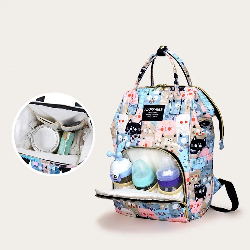 Diaper Bag Backpack Maternity Bag For Baby Large Capacity Printed Mommy Bag Multifunction Diaper Bags For Mom