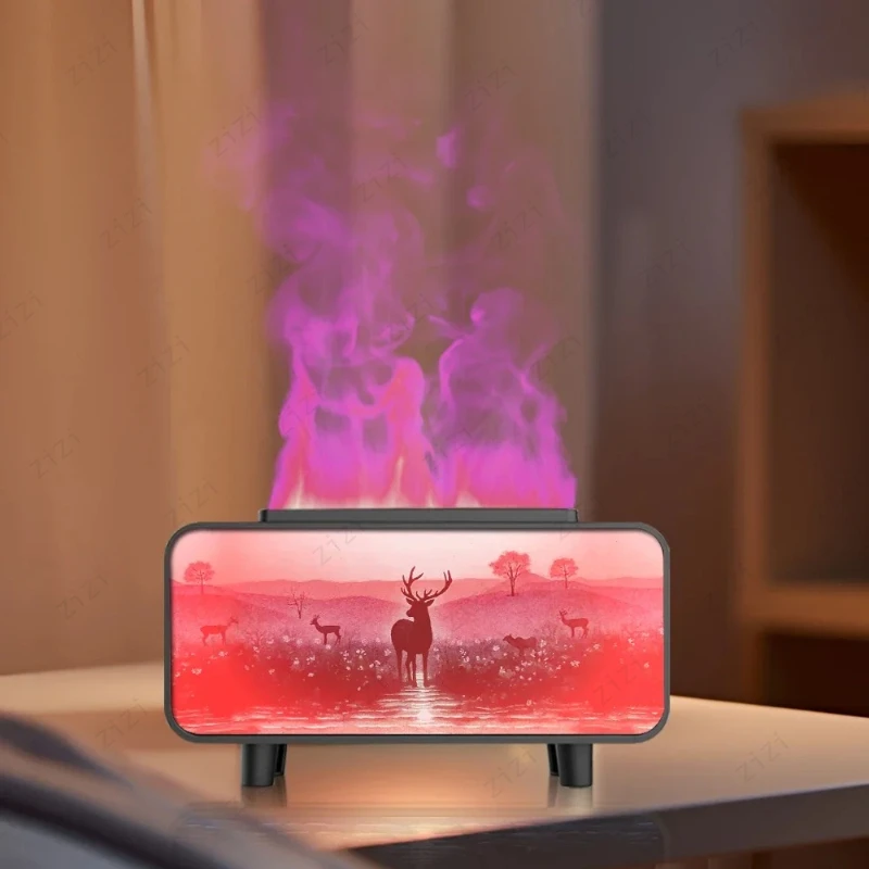 Creative Simulation Flame Scene Fireplace USB Aromatherapy Machine Desktop Atmosphere Light Humidification Aromatherapy Machine
