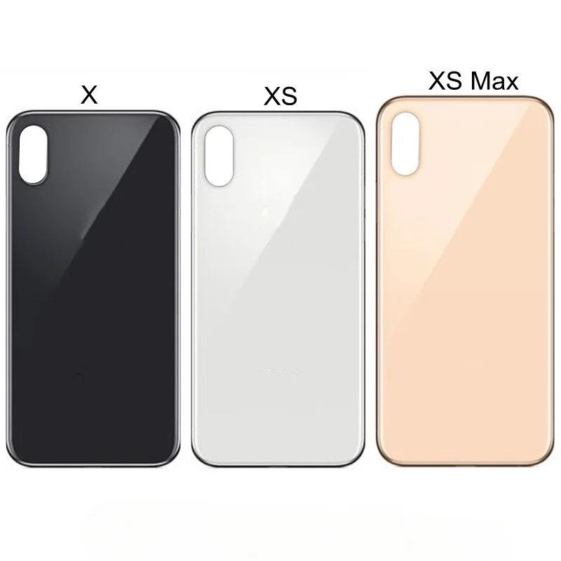 جديد آيفون X XS XS ماكس ثقب الكاميرا الكبيرة لوحة زجاجية بطارية الهاتف الغطاء الخلفي الإسكان لوحة الزجاج الخلفي إضافة 3M لاصق #1