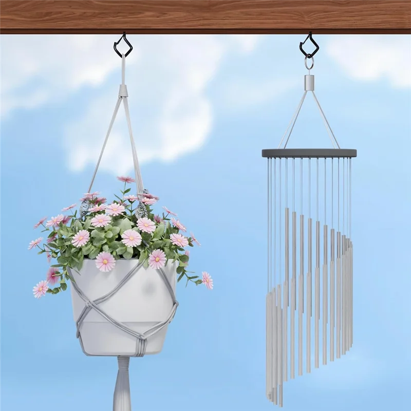 ตะขอเกี่ยวแบบสกรู A76X พร้อมหัวล็อคแบบนิรภัย, ตะขอแขวนเพดานแบบหนาสำหรับแขวนไฟสายยาวกลางแจ้ง, ต้นไม้, กระดิ่งลม