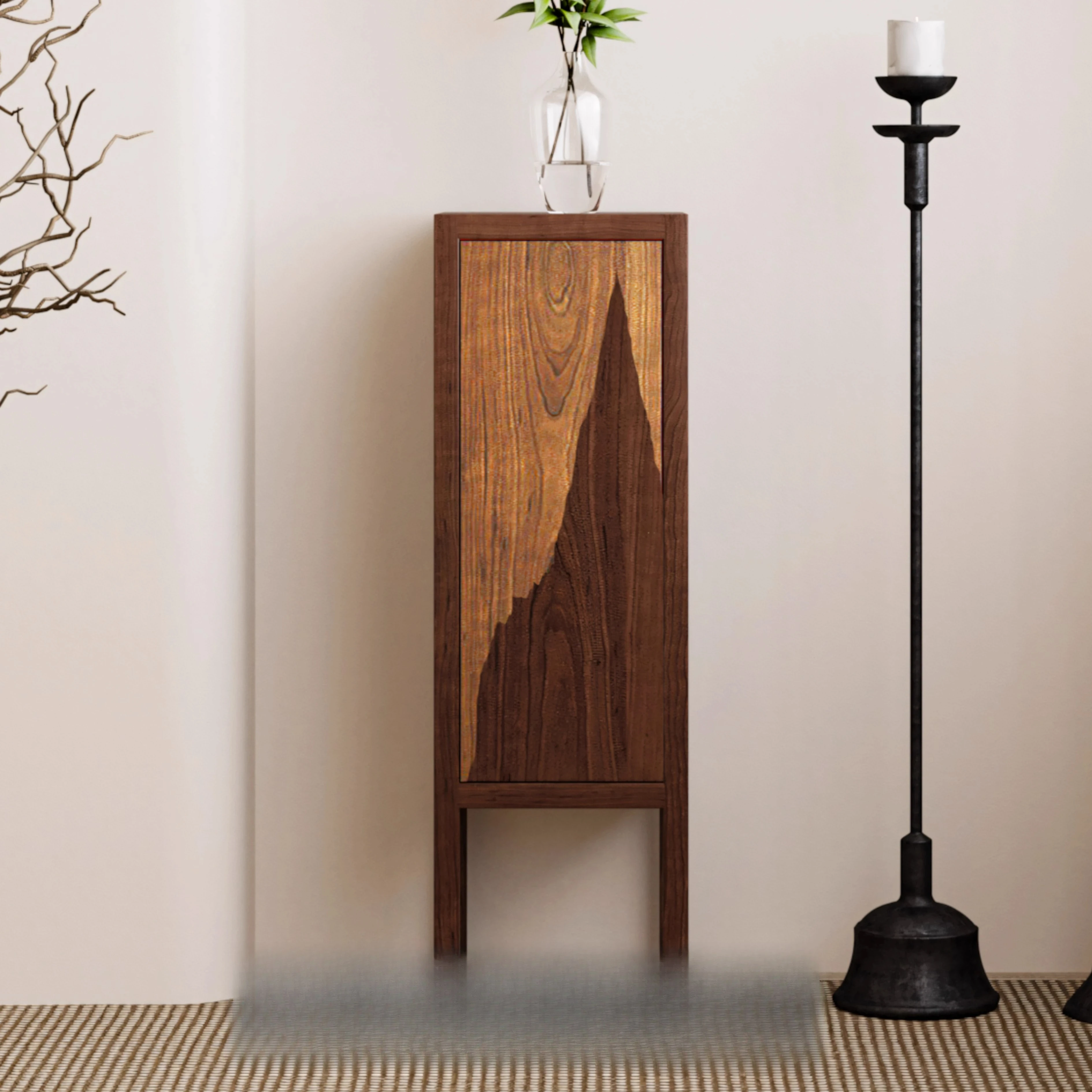 

Flower stand Solid wood locker Shelf storage Display cabinet