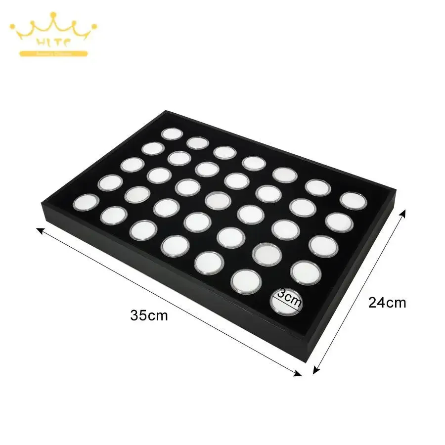 Jewelry Exhibitor Diamond Storage Tray with 35Pcs Small Diamond Boxes Detachable Pad Tray Gem Packaging Case
